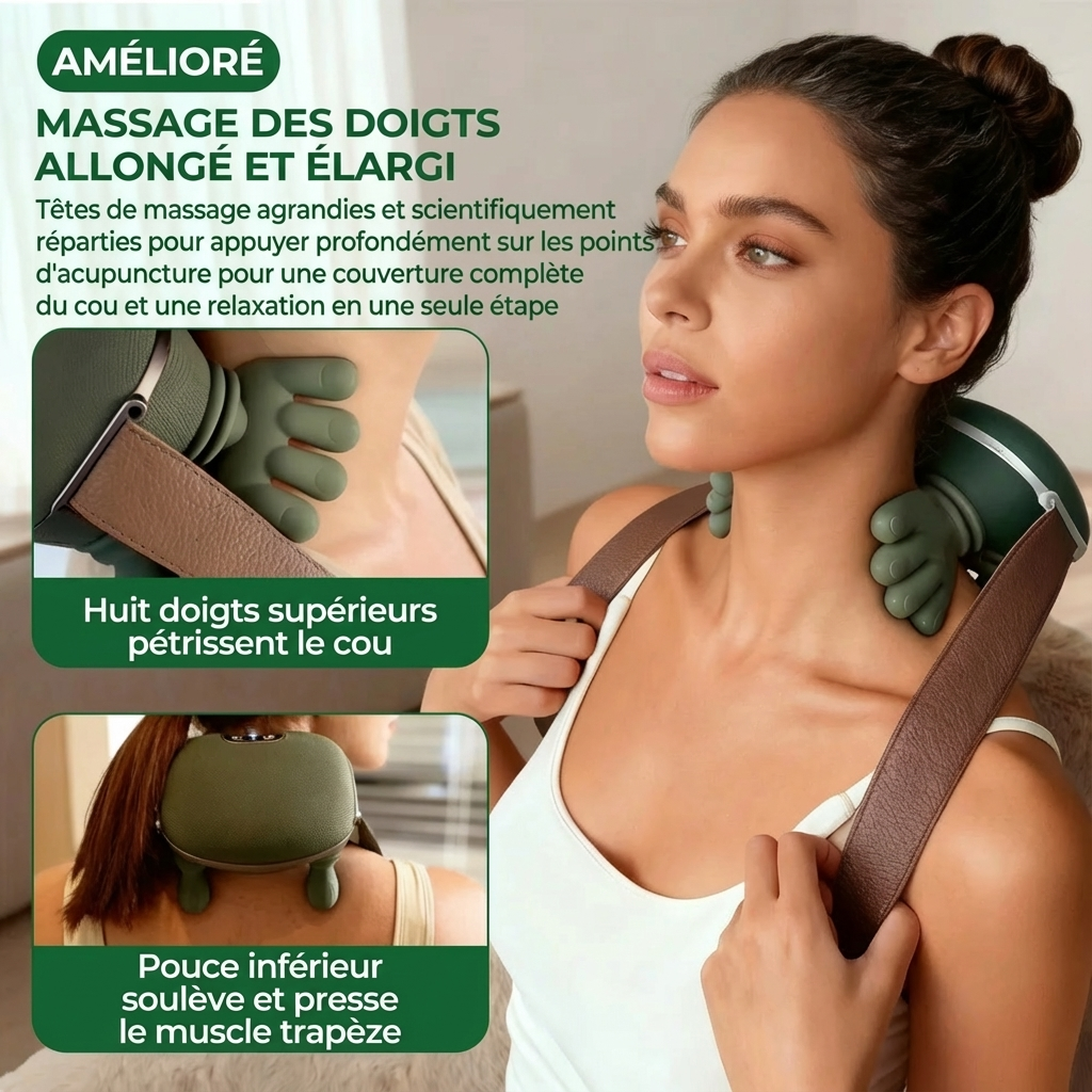 Bionic Finger Neck Shoulder Massager Wireless Neck Cervical Trapezius Kneading Massage Shawl Brushless Motor Neck masajeador
